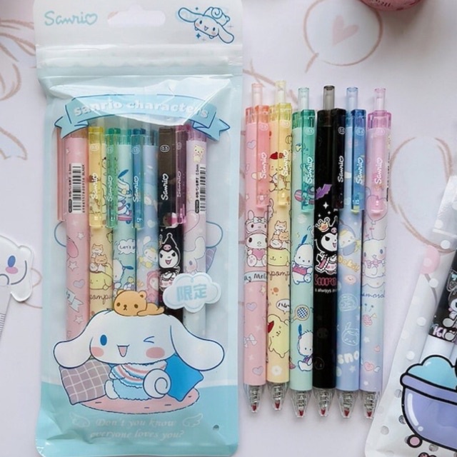 Sanrio Cute Retractable 1PC BLACK Ink Gel Pen (0.5mm) My Melody Kuromi ...