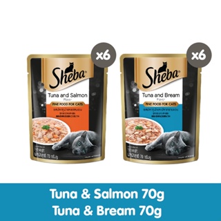 HOT❇ஐ₪SHEBA Wet Food Bundle for Cats –Tuna and Salmon and Tuna and Bream Flavor Cat Food Wet (12-Pac