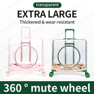 Ready Stock Large pet trolley case carrier transparent cat dog trolley stroller pet trolley bello cat carrier bag pets travel trolley  Portable Bubble Box Bag