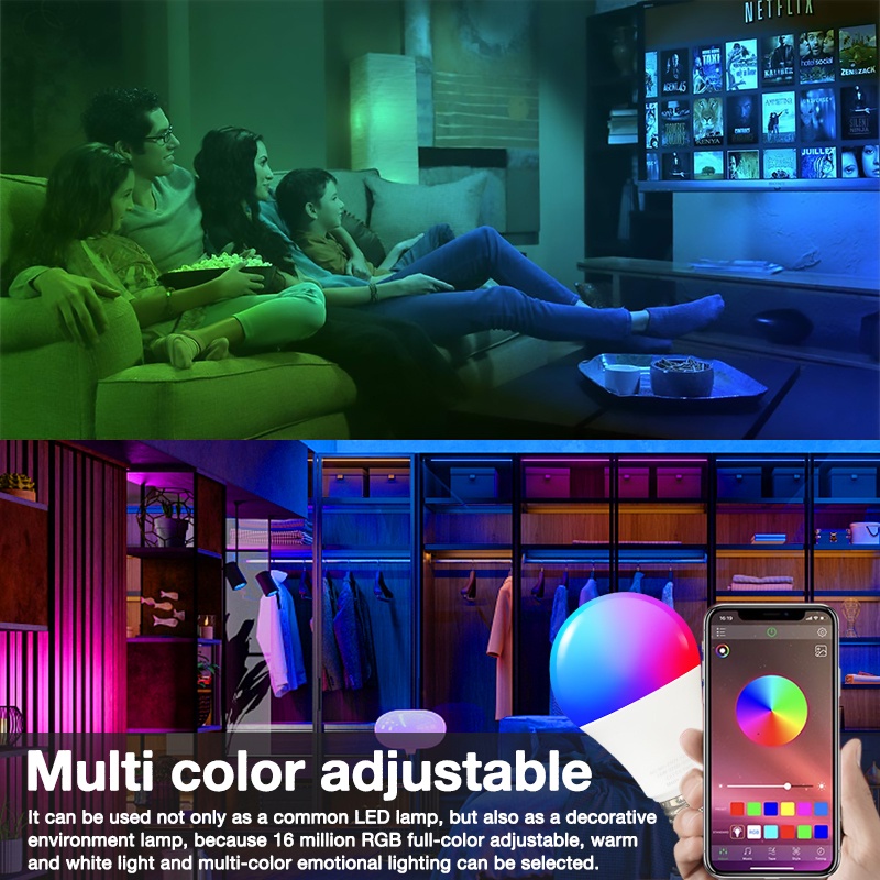 Smart Bulb Smart Life Rgbcw Voice Control LED Tuya 100-240v Create A Relaxed And Peaceful Atmosphere WiFi 15W/9W Smart Light Smart Lamp RGB Smart Life Led Wifi — view 8