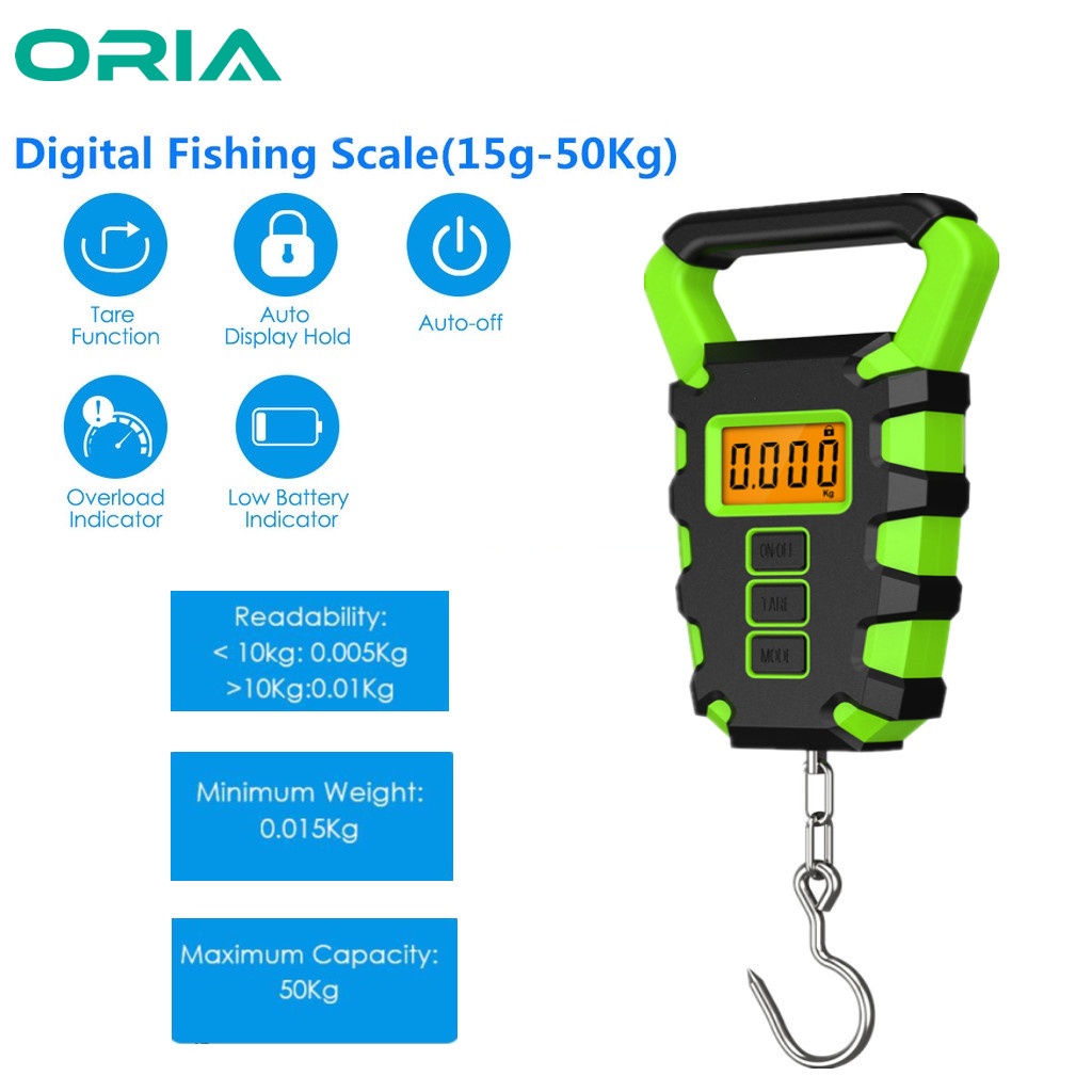 ORIA 50Kg Highprecision Fishing Scale Waterproof Digital Weighing