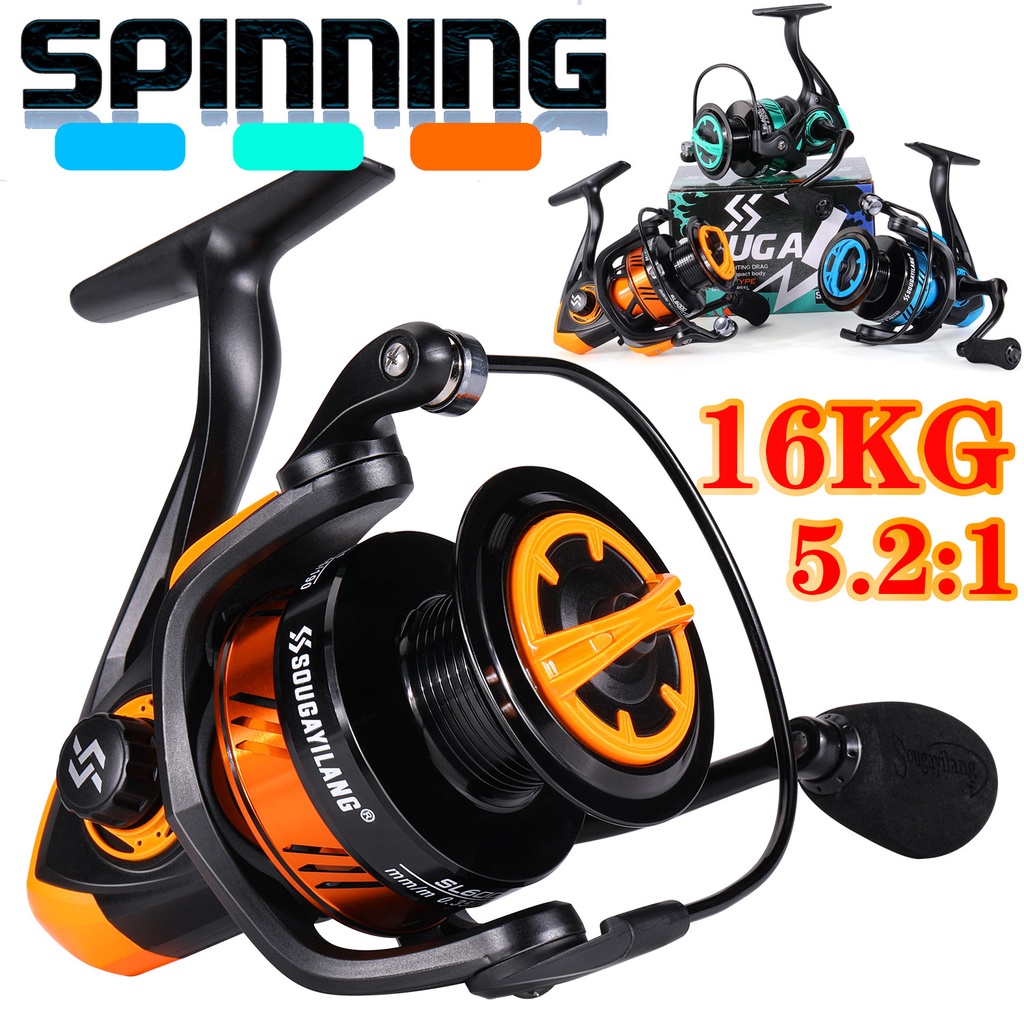 Sougayilang GT1000 Spinning Vishengel – 5.2:1 Overbrenging, 11+1 Kogellagers, Ultra Soepel, Geschikt Voor Zoet- En Zoutwater