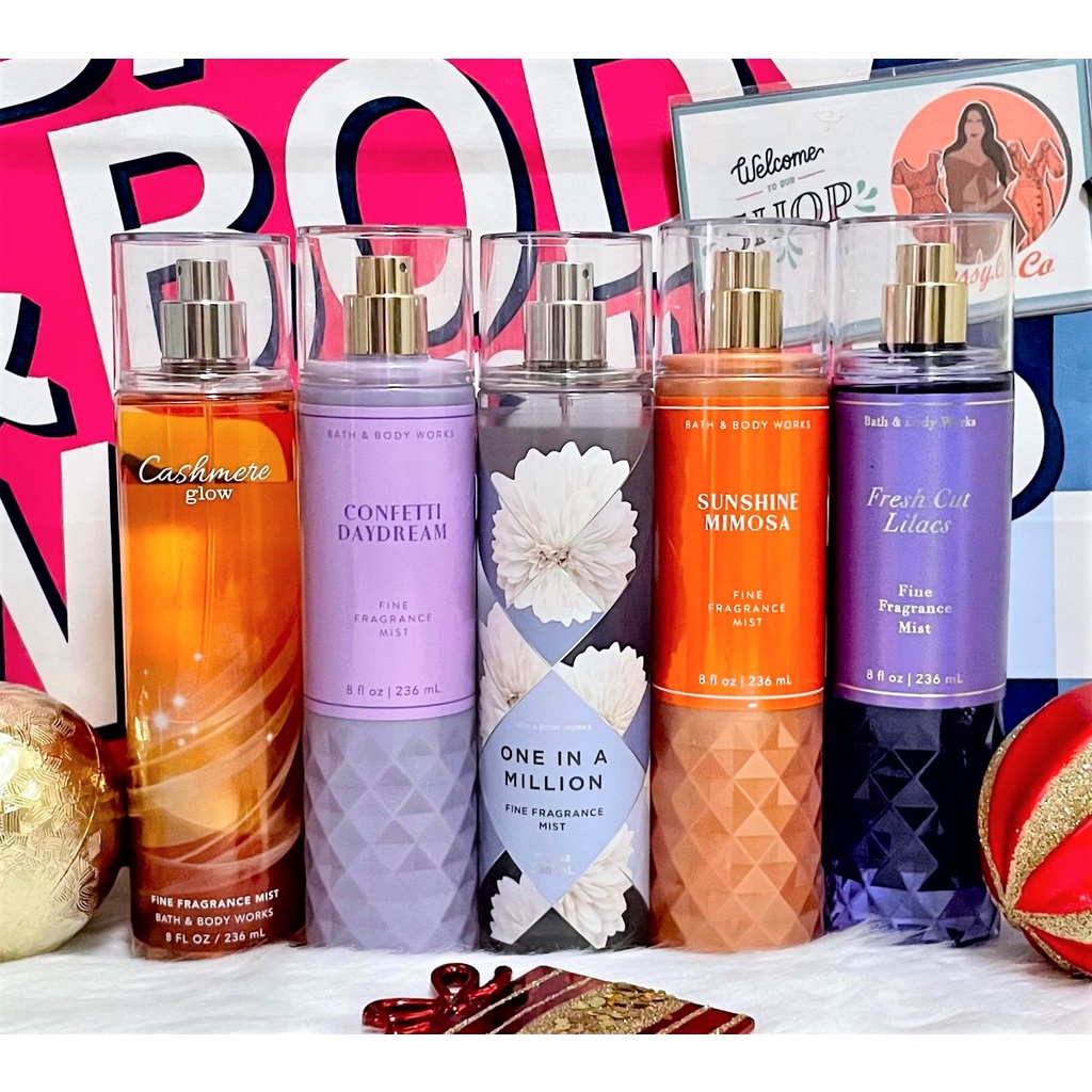 BBW Sunshine Mimosa, One in a Million, Fresh Cut Lilacs, Confetti