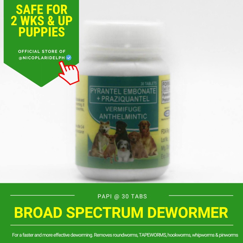 Papi Pirantel Vermifuge Tablet for Fast and Effective Deworming of Dogs