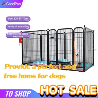 Adjustable Dog Cage Dog Fences Dog Playpen Size 60x70/70×80/80×90cm x 6 pcs(Black/White) Dog Kennel