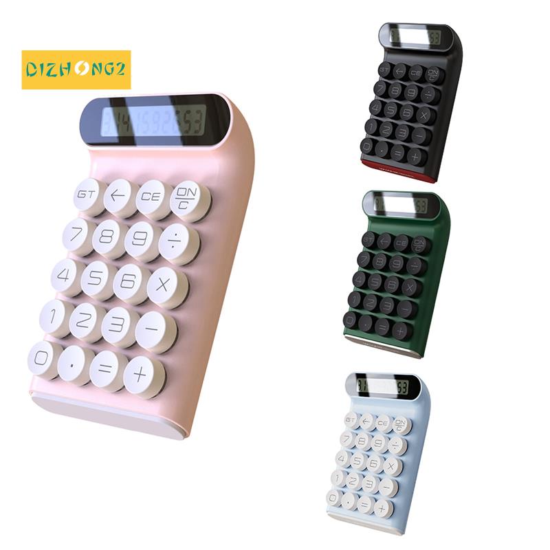 Retro Calculator Mechanical Keyboard Portable Computer 10 Digit LCD