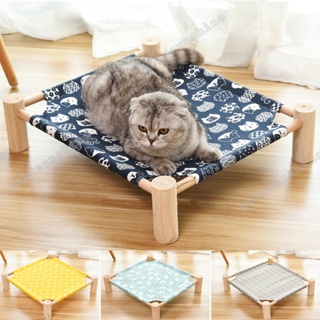 Pet Hammock Cat Solid Wood Bed for Cat Dog Portable Cat Bed Washable Dog Mat Sleeping Bed Waterproof
