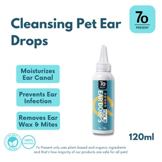 70 Present 120ml Cleansing Pet Ear Drops For Pets Dog and Cat Prevents Ear Infection Ear Care