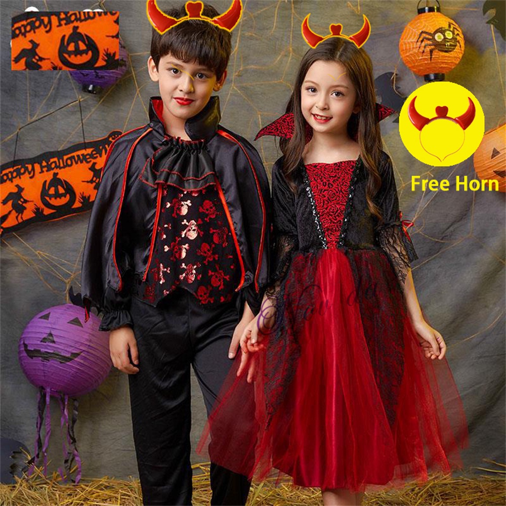`Halloween Costume For Kids Boy Girls Gothic Vampire Costume Scarlet ...