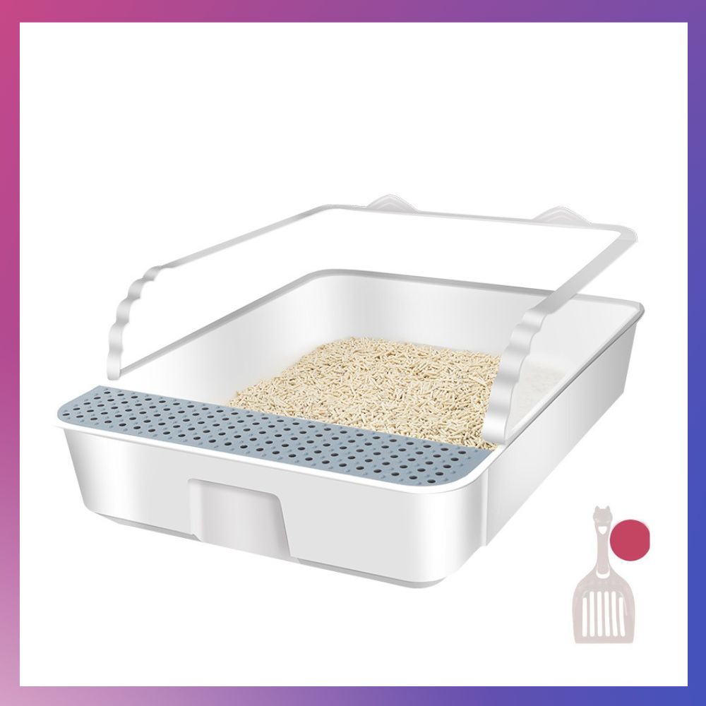 R&Y | Cat Litter Box Pet Toilet Bedpan Kitten Dog Tray with Scoop 1 Set Training Sand Box