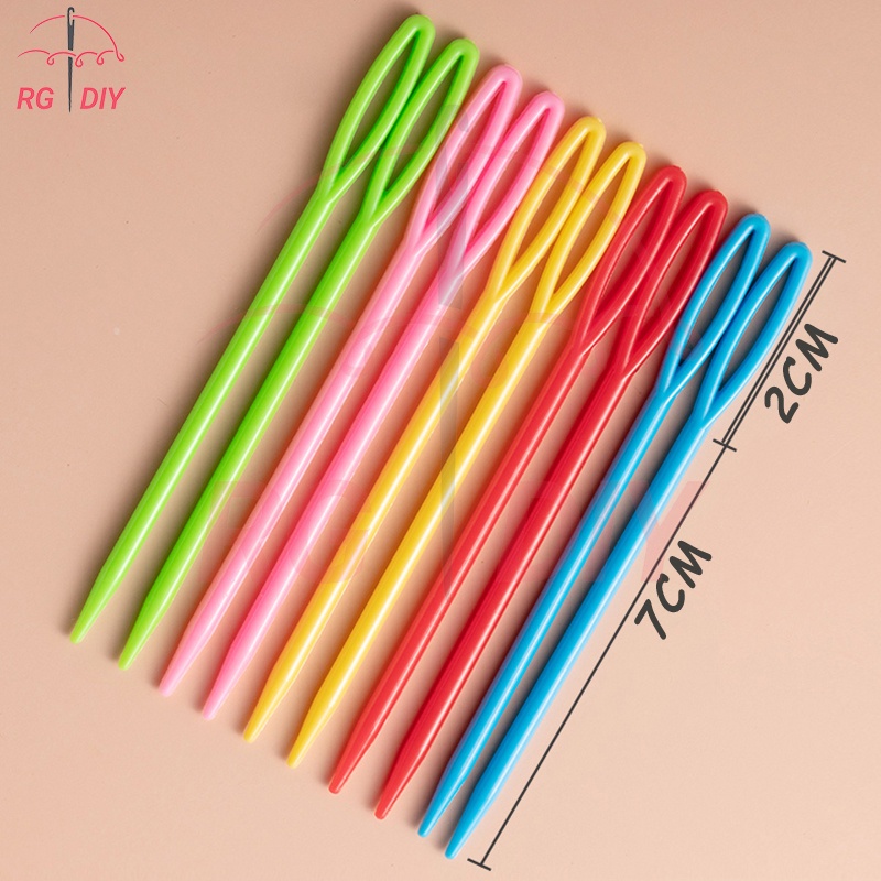 Plastic Needles Knitting Crochet Hooks Tapestry Wool Yarn Needles Children DIY Sweater Weaving