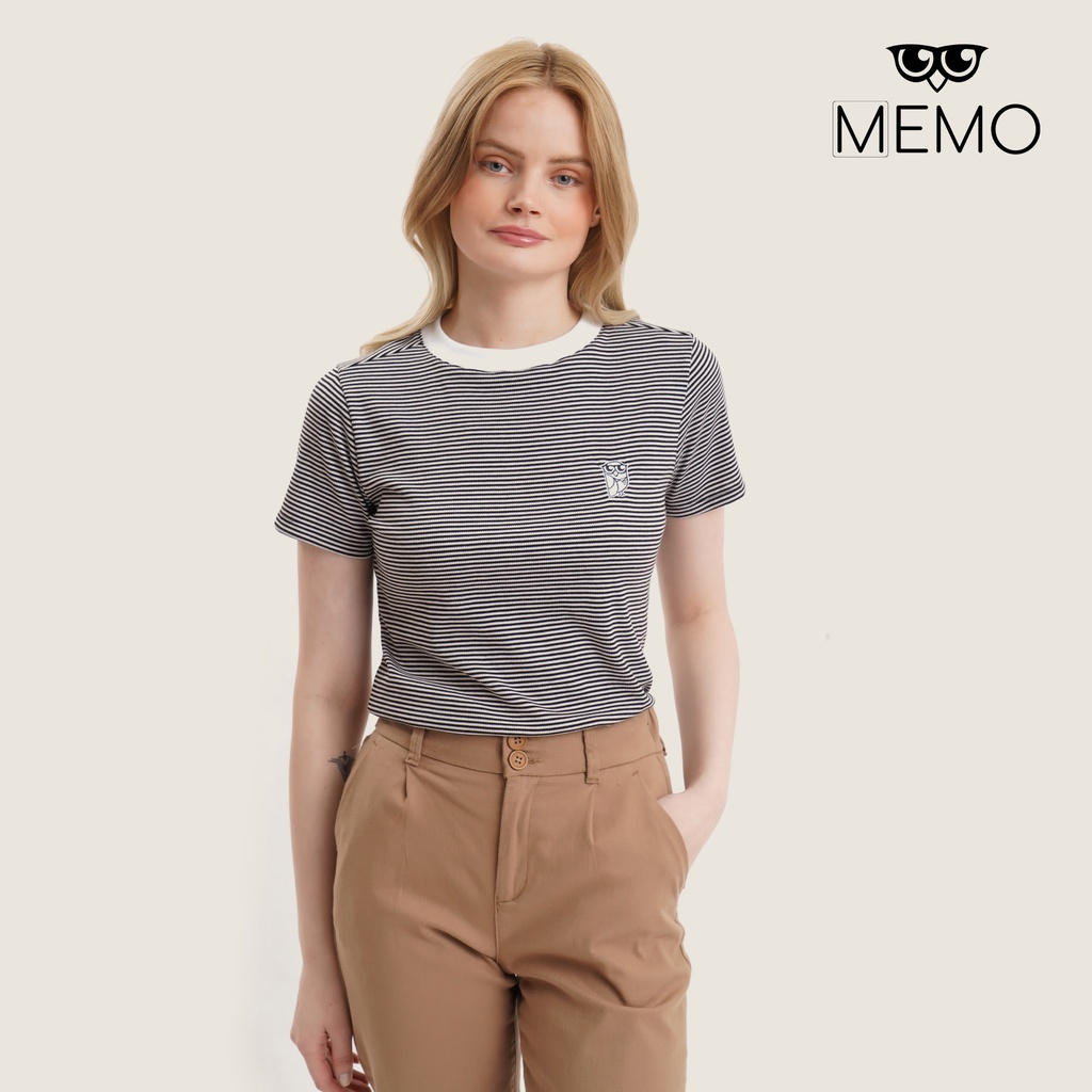 Memo Memorandum Logo TShirt For Women (Black/Rust) Shopee Philippines