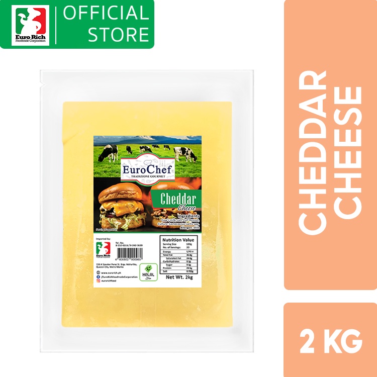Euro Chef Cheddar Cheese Block 2kg Shopee Philippines
