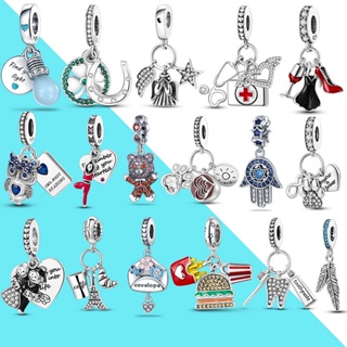 2022 New Charms 925 Silver Animal Shape Pendant Beads Fits Pandora Original Charms Bracelets DIY Women Original Color Jewelry