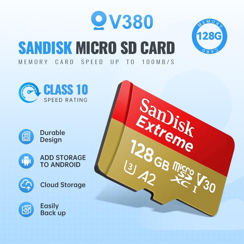 Sandisk Micro SD Card Original 128GB Extreme Series SDXC A2 UHSI Class