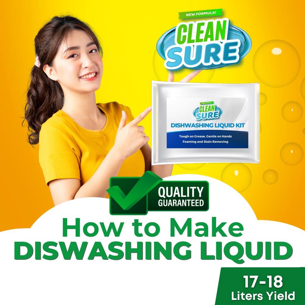 CleanSure DIY Dishwashing Liquid Kit 17 Liters Yield Complete Set and