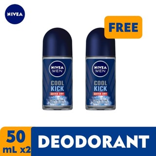 BUY 1 TAKE 1 NIVEA Men Cool Kick Extra Dry 50ml x 2Bottles | Shopee ...