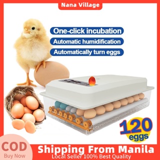 120 Eggs 2-Tier Egg Incubator For Chicken Tary Egg Incubator Fully Automatic  Dual Power 220V/12V
