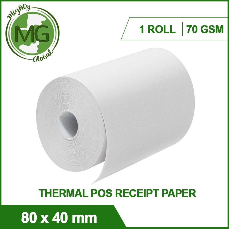 Thermal Pos Receipt Paper 1 Roll (80x40mm) By Mighty Global 