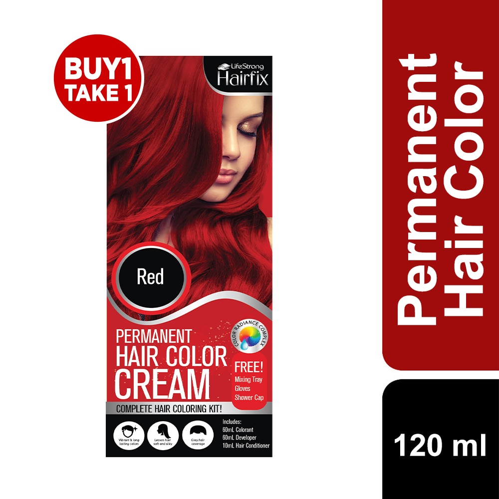 HAIRFIX Permanent Hair Color Cream Red 120mL Shopee Philippines
