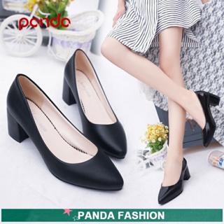 Pan.Da Korean Pointed Toe Office Work Black Heels Shoes Womens COD pd617