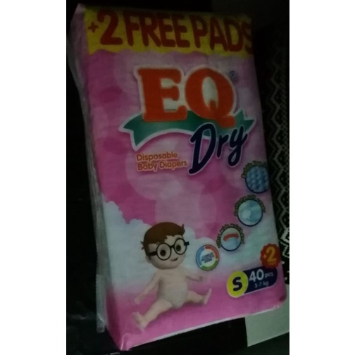 Eq diaper dry small by 40pcs plus 2pcs free
