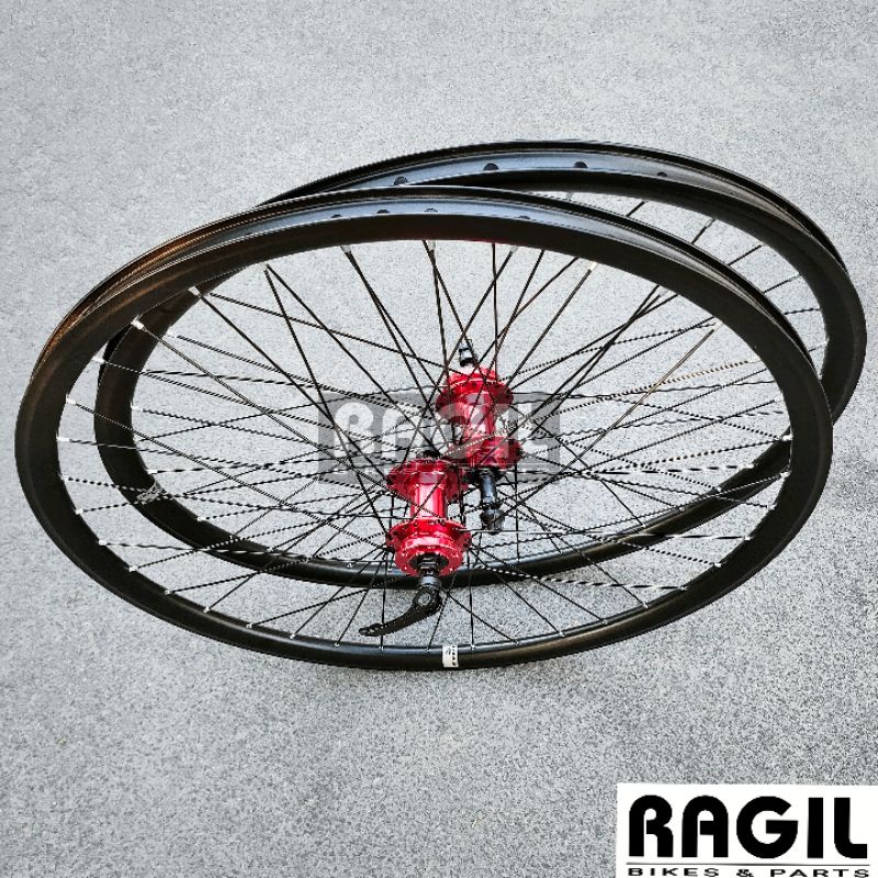 MERAH HITAM Wheelset 27.5 Bike MTB EXOTIC ALLOY DOUBLE WALL Wheel To