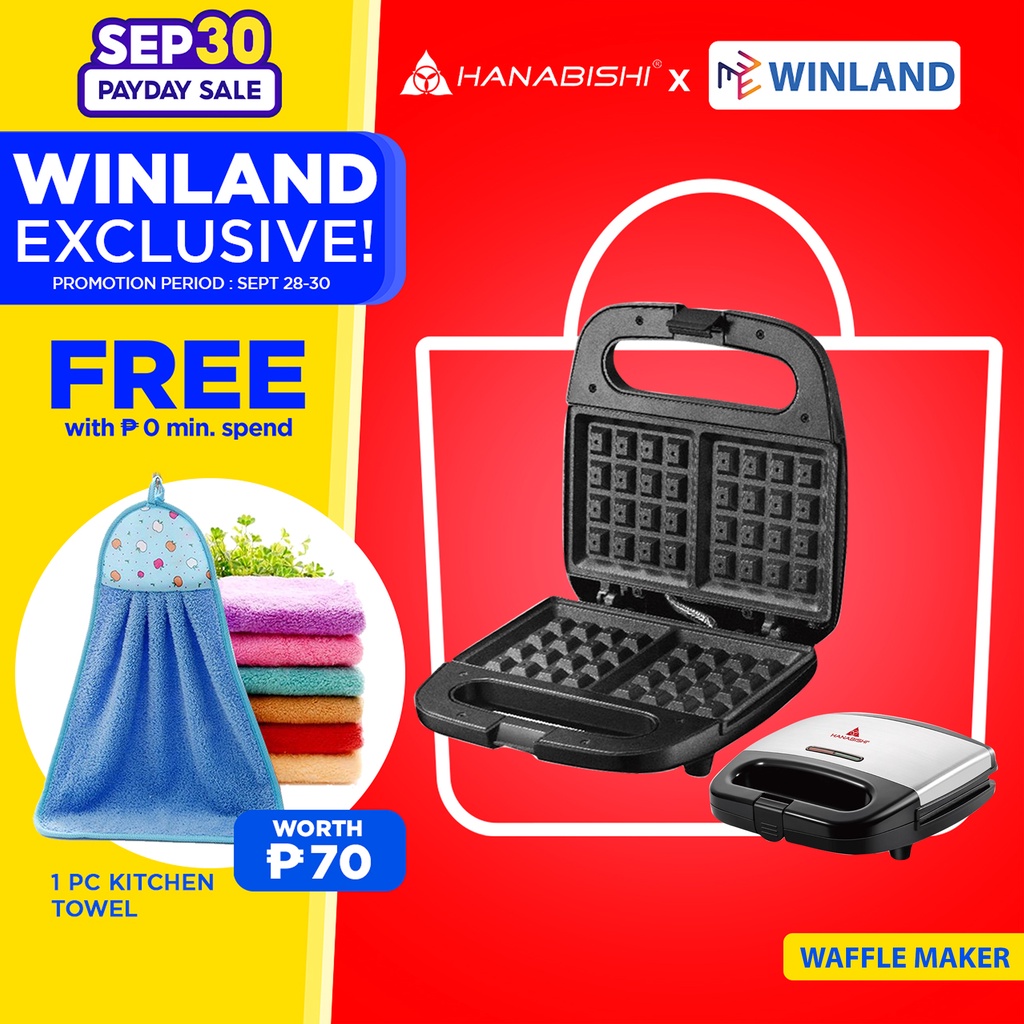 Hanabishi by Winland Waffle Maker Waffle Toaster NonStick Pan