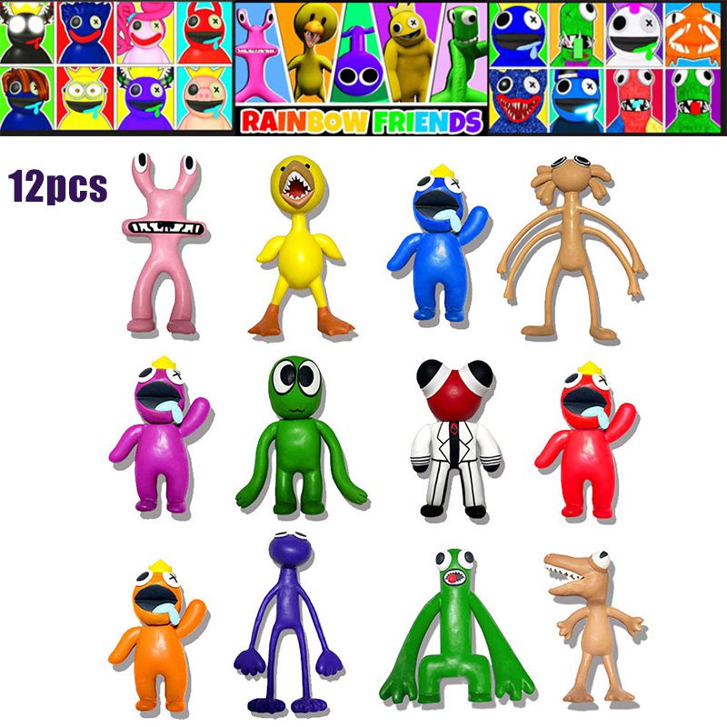 12pcs Set Roblox Rainbow Friends Figure Toy Model Decoration Handmade 