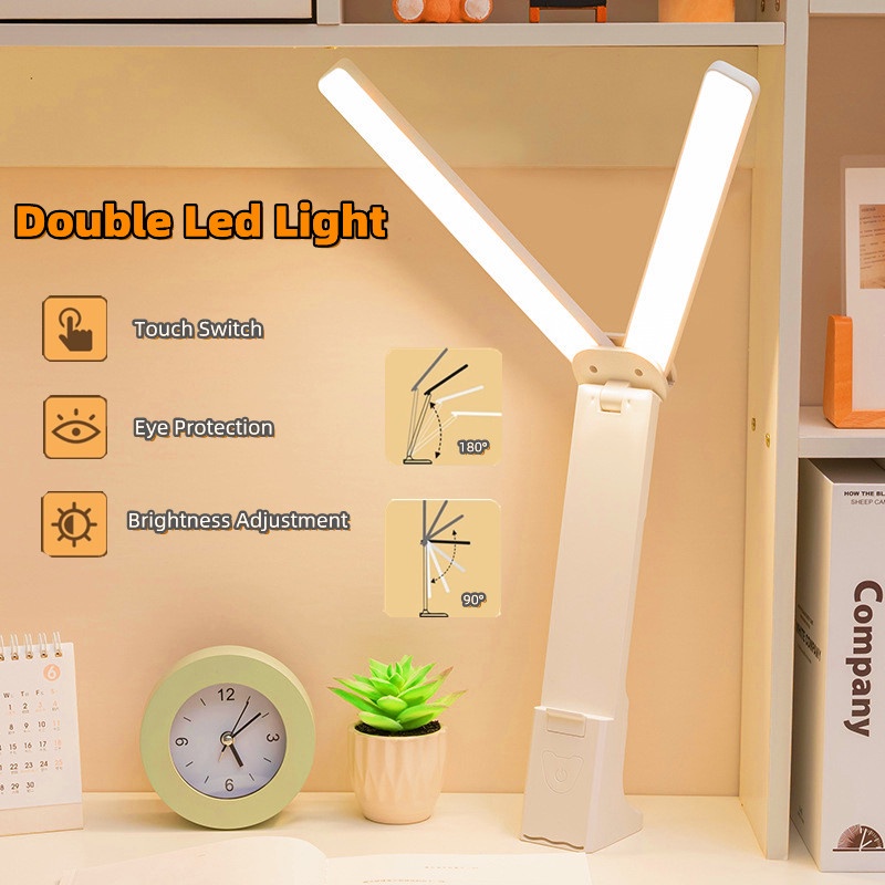 LED Desk Lamp USB Study Lamp Stepless Dimming Table Lamp Rechargeable ...