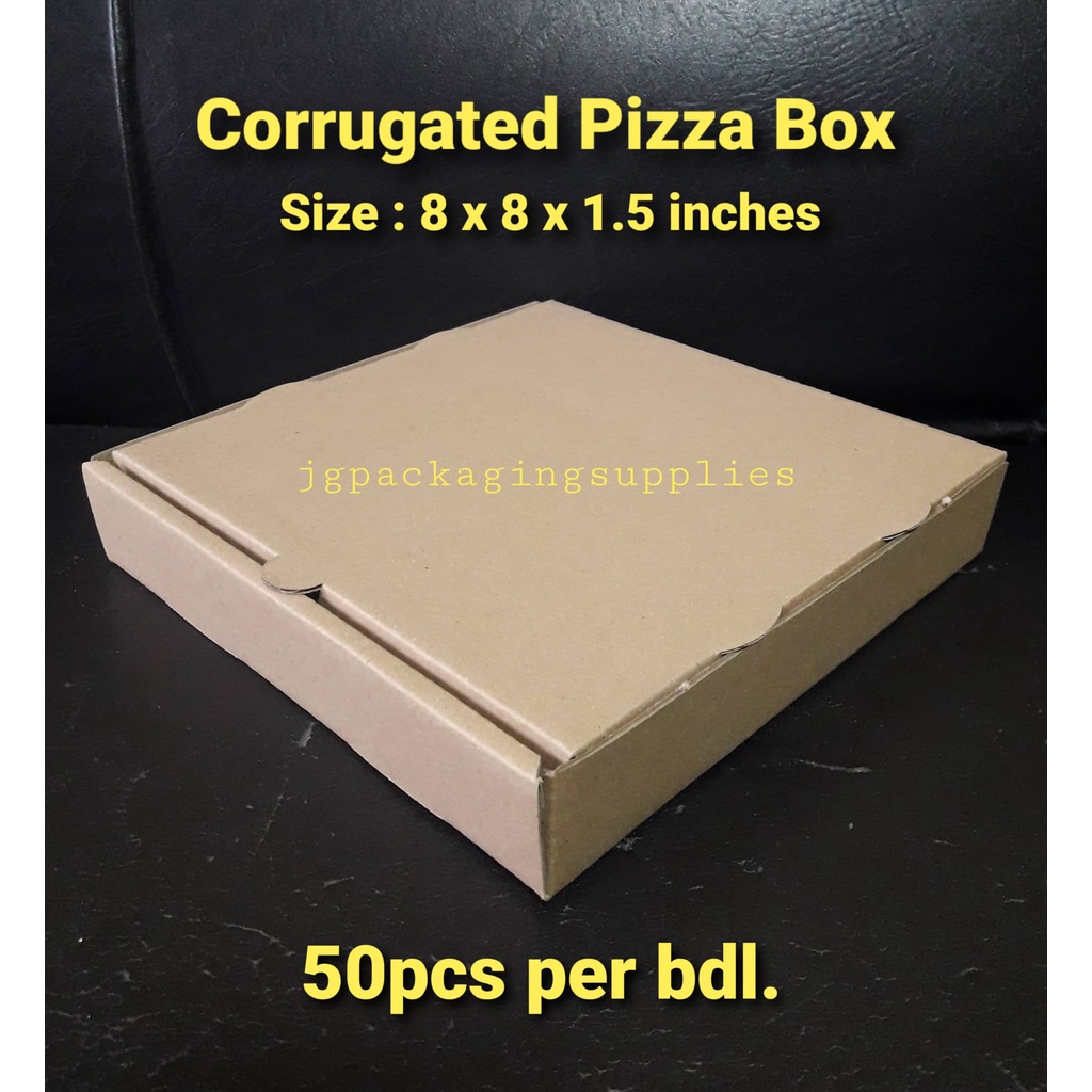 Pizza Box Corrugated 8x8x1.5" 50pcs Shopee Philippines