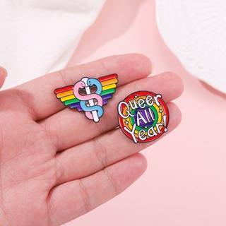You Are Safe with Me Enamel Pin Creative Rainbow Pride Brooches Lapel Pin Badge Cartoon Rainbow Jewelry Gift for Lover Friends #5