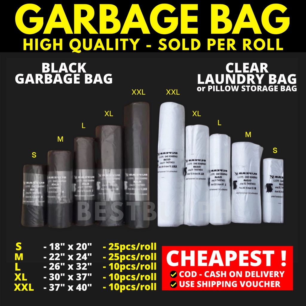 Garbage Bag Trash Bag SUPER TIBAY [CHEAPEST!) | Shopee Philippines