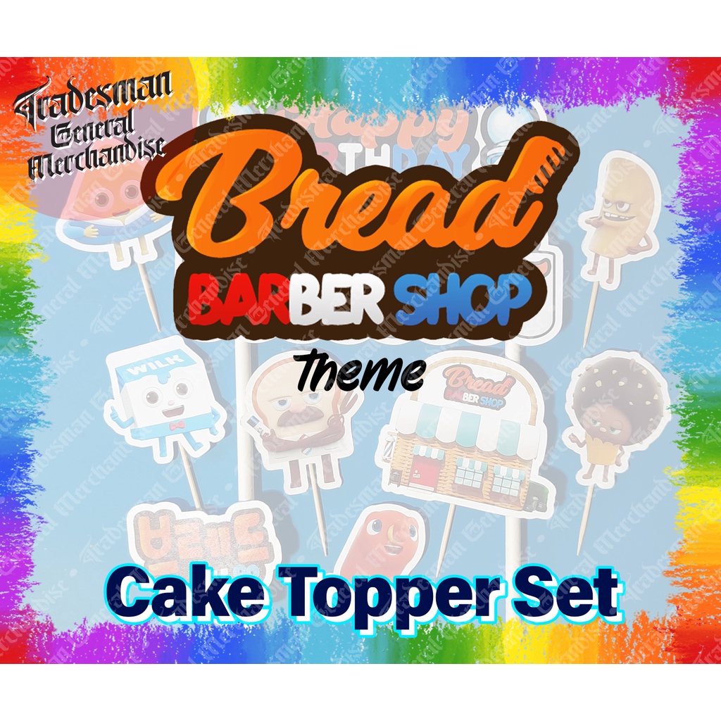 Bread Theme Cake Topper Set Personalized with NAME and AGE