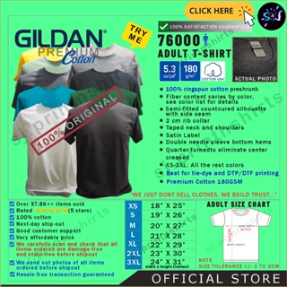 Gildan Premium Cotton 76000 Plain T-Shirt (White, Black, Sand, Military, Gray, Dark Heather, Brown) #9