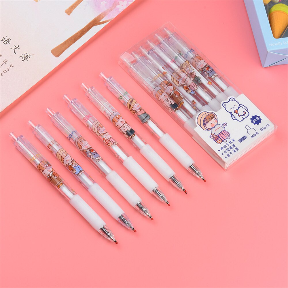 Cute girl Pens, Colorful Korean Pens, chibi girl Pens | Shopee Philippines