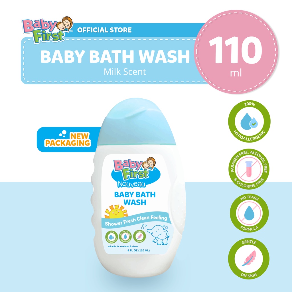 Baby First Nouveau Baby Bath Wash 110ml Milk Scent