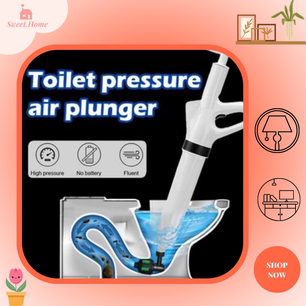 Toilet Cleaner Drain Declogger Air Plunger High Pressure Toilet Plunger