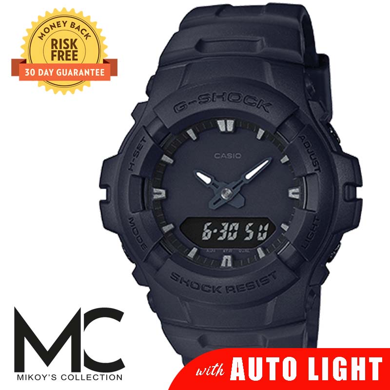 （hot）G Shock G100 Blackout Edition Men Sport Watch with Dual Time Display 200M Water Resistant Shock