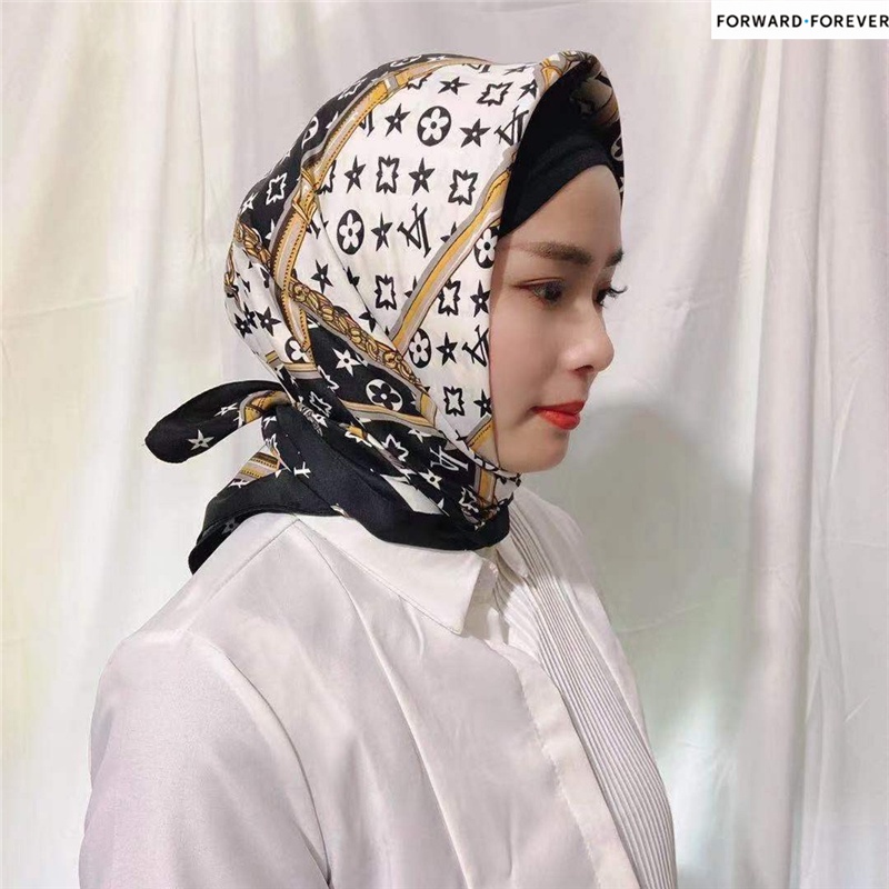 Tudung Bawal Muslim Hijab Square Shawl Printed Silk Hijab M90657 Shopee Philippines
