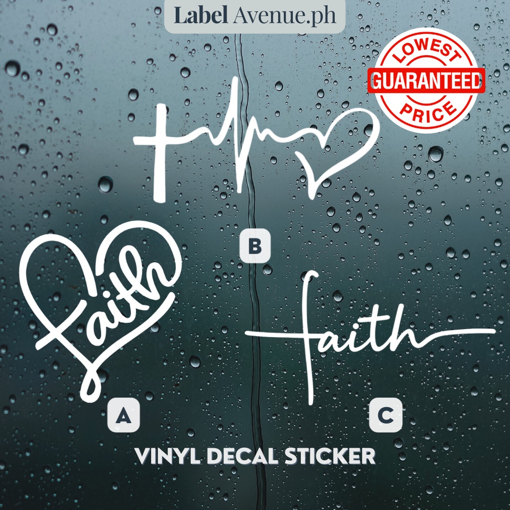 Faith Decal Faith Hope Love Decal Faith Cross Heart Sticker Vinyl
