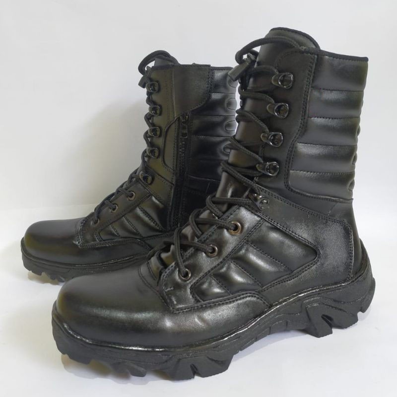 Pdl Shoes DELTA Leather TNI POLRI SECURITY OUTSOLE WR Black DOFF 3944 ...