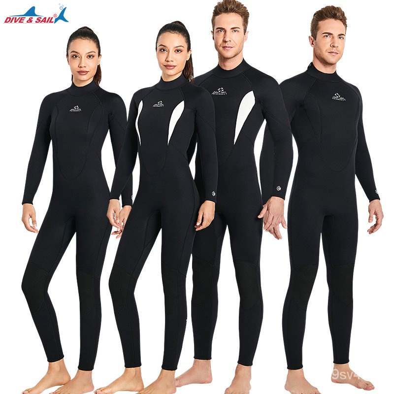 DIVESAIL Men And Women 3mm Neoprene WetSuit Full Body Long Sleeve Back