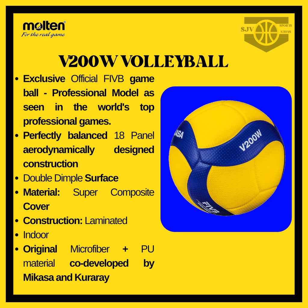 Original MIKASA V200W Official Volleyball Ball Size 5 Competition Soft
