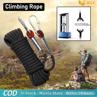Static Utility Rope Safety Rope Climbing Rappelling Rescue Escape 20m with Carabiners