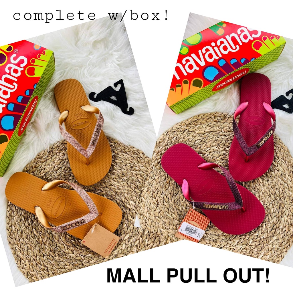 Original Mall Pull Out FLIP FLOPS Glitters Havs Slippers - with box