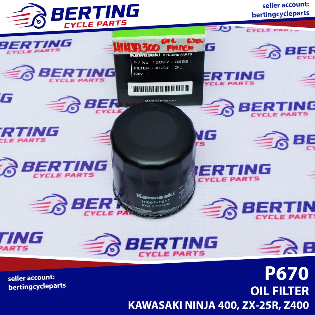 OIL FILTER Kawasaki Ninja 400 Z400 ZX25R ZX25R Genuine 160970552