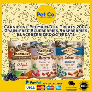 ▪Carnilove Premium Dog Treats 200G Grain-Free Blueberries Raspberries Blackberries Dog Treats