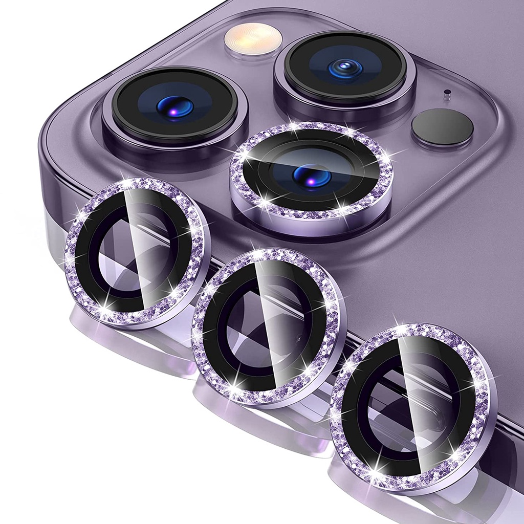 iPhone 14 Pro Max Bling Flamed Titanium Sapphire Metal Ring Camera Lens