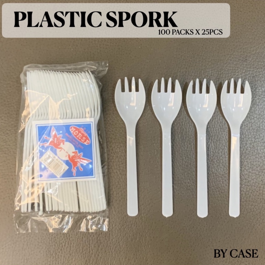 [100PACKS] Disposable Plastic Utensil Spork Shopee Philippines